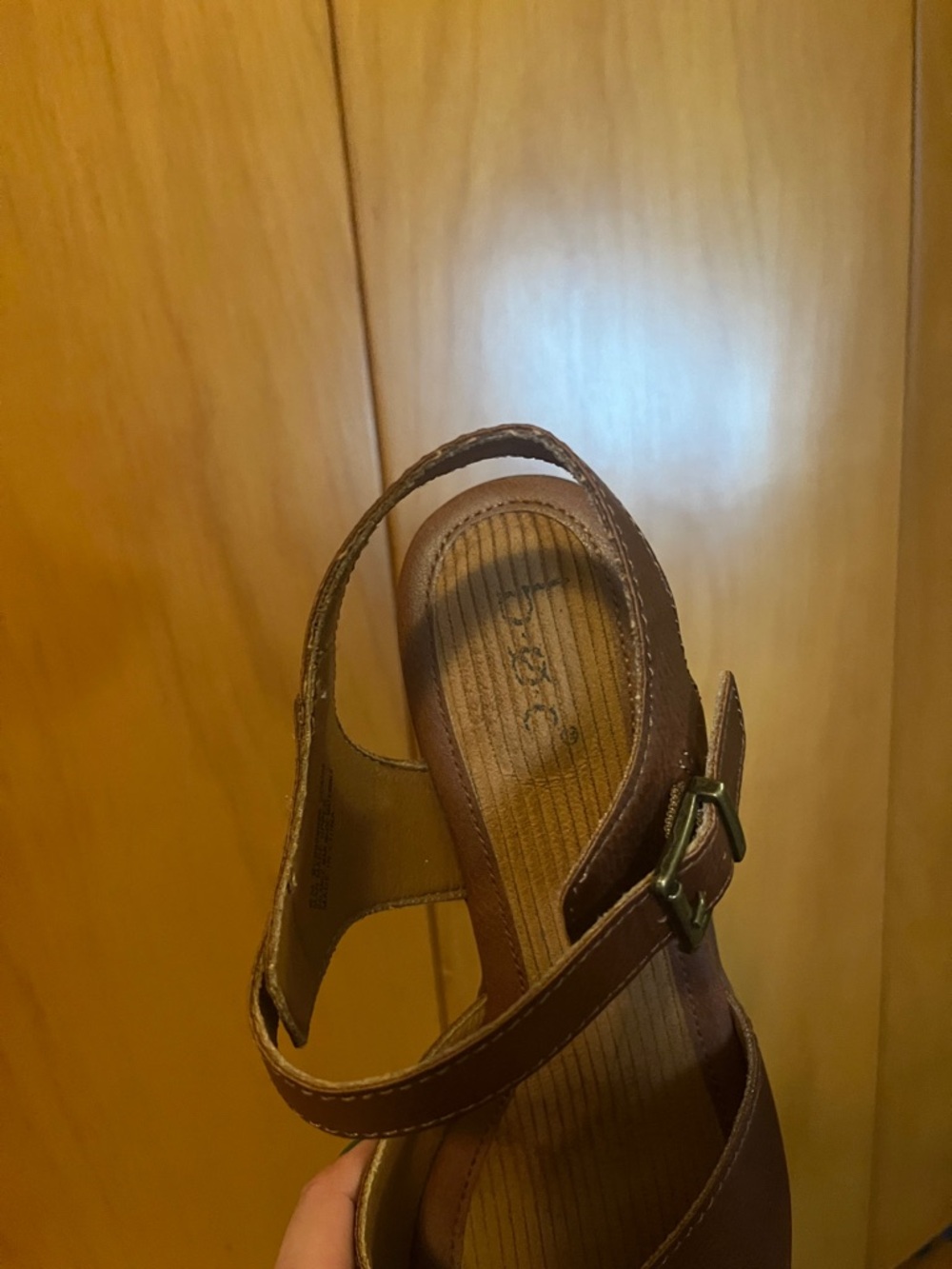 B.O.C. Brown Mary Jane Platform Heels with Ankle Strap - Picture 2 of 4